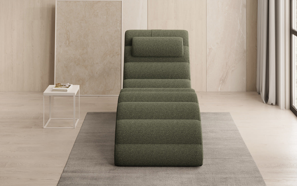 Chaise longue de designer Malina en Bouclé