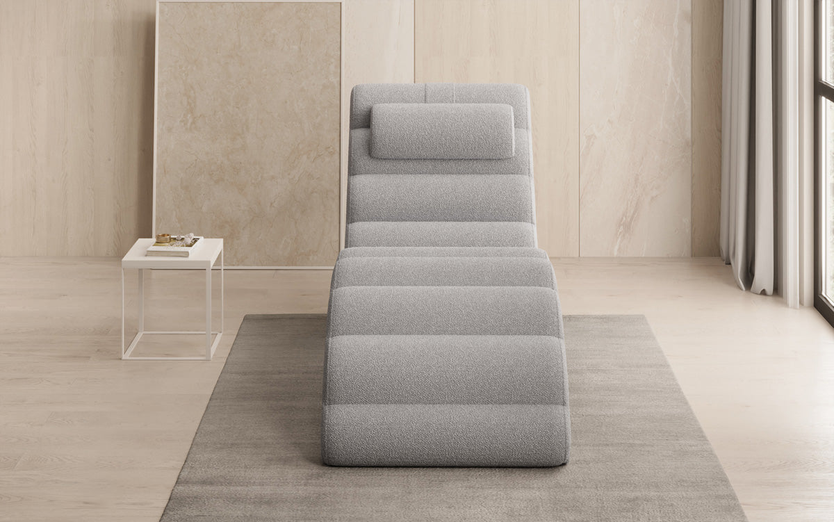 Chaise longue de designer Malina en Bouclé