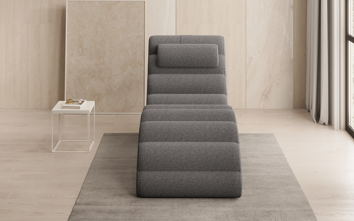 Chaise longue de designer Malina en Bouclé