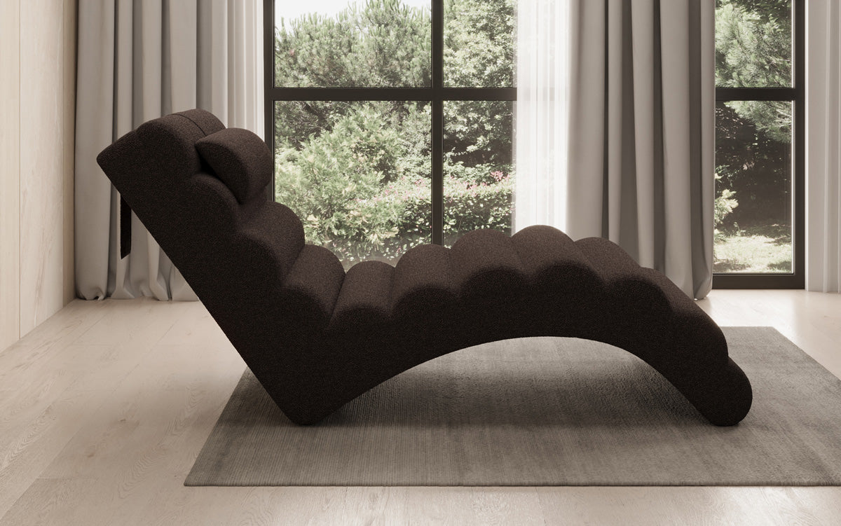 Chaise longue de designer Malina en Bouclé
