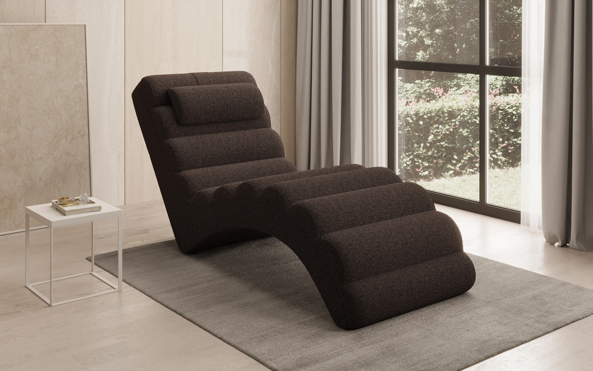 Chaise longue de designer Malina en Bouclé