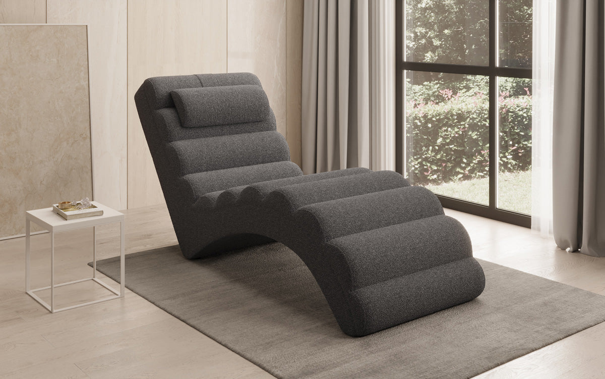 Chaise longue de designer Malina en Bouclé
