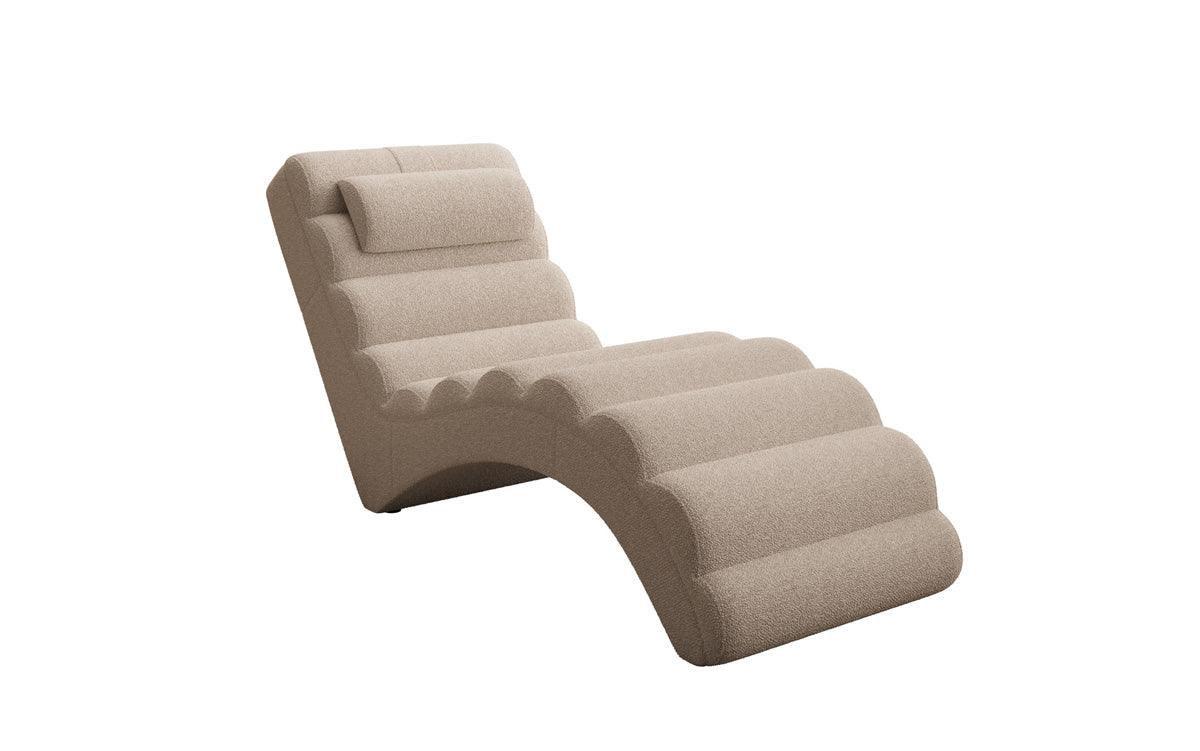 Chaise longue de designer Malina en Bouclé