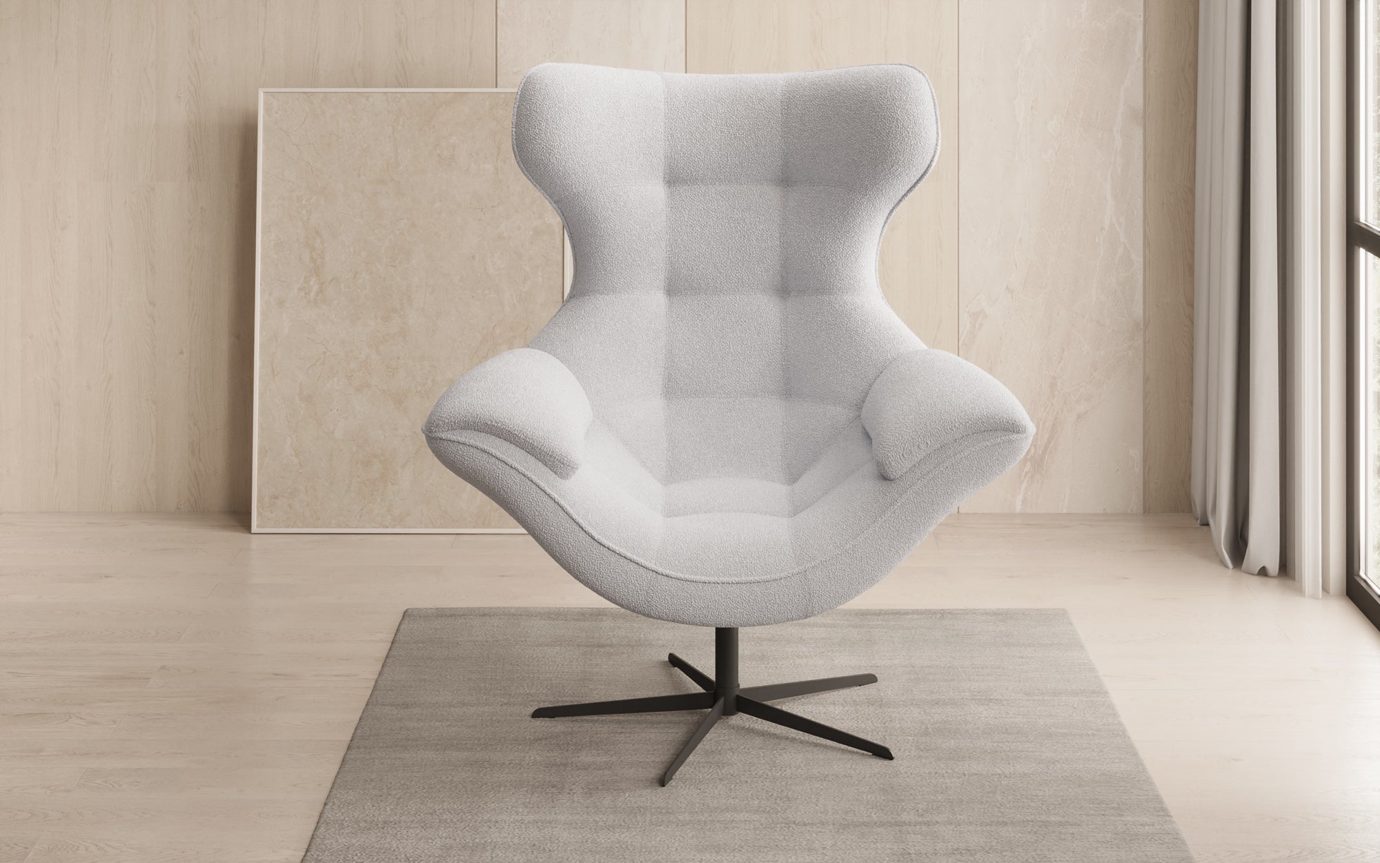 Fauteuil canapé design Aurelio en Bouclé