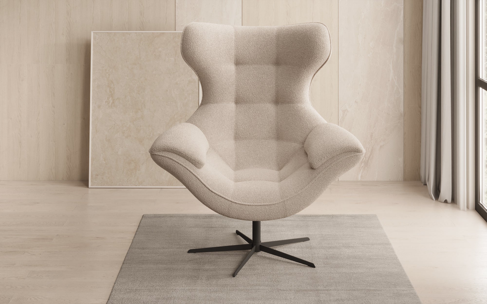 Fauteuil canapé design Aurelio en Bouclé