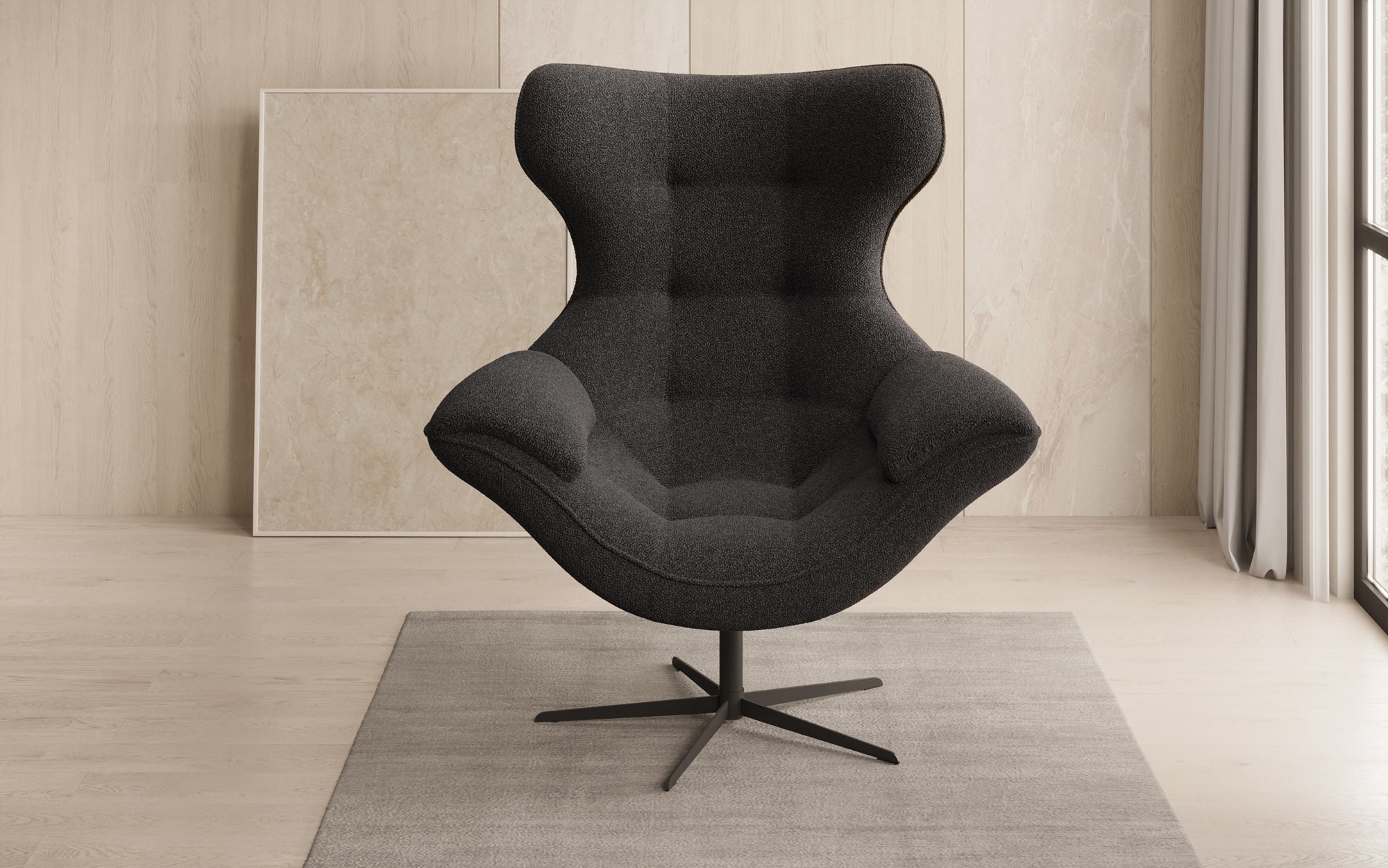 Fauteuil canapé design Aurelio en Bouclé