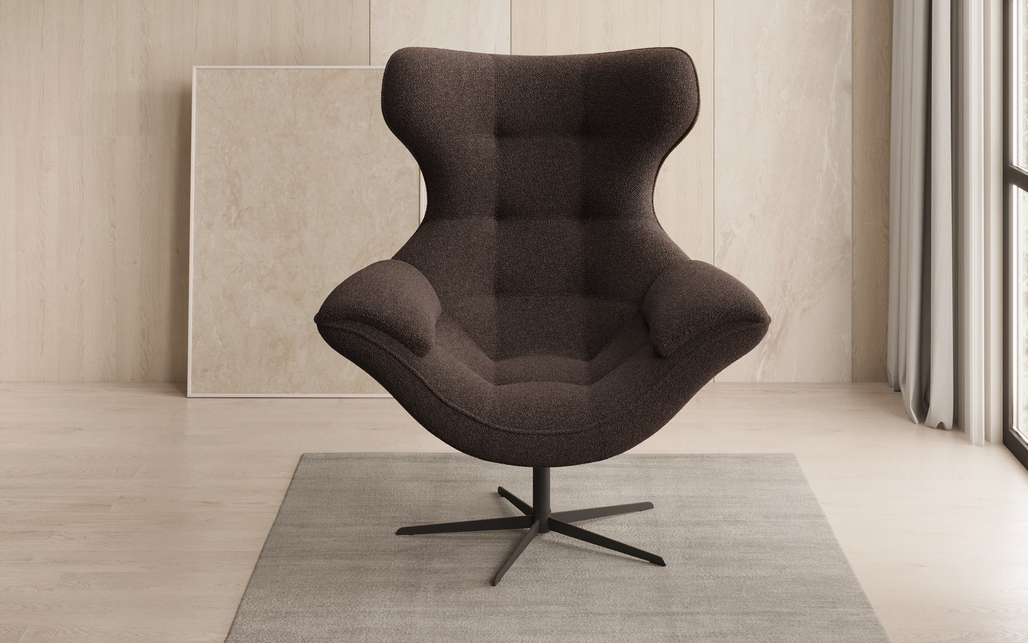 Fauteuil canapé design Aurelio en Bouclé