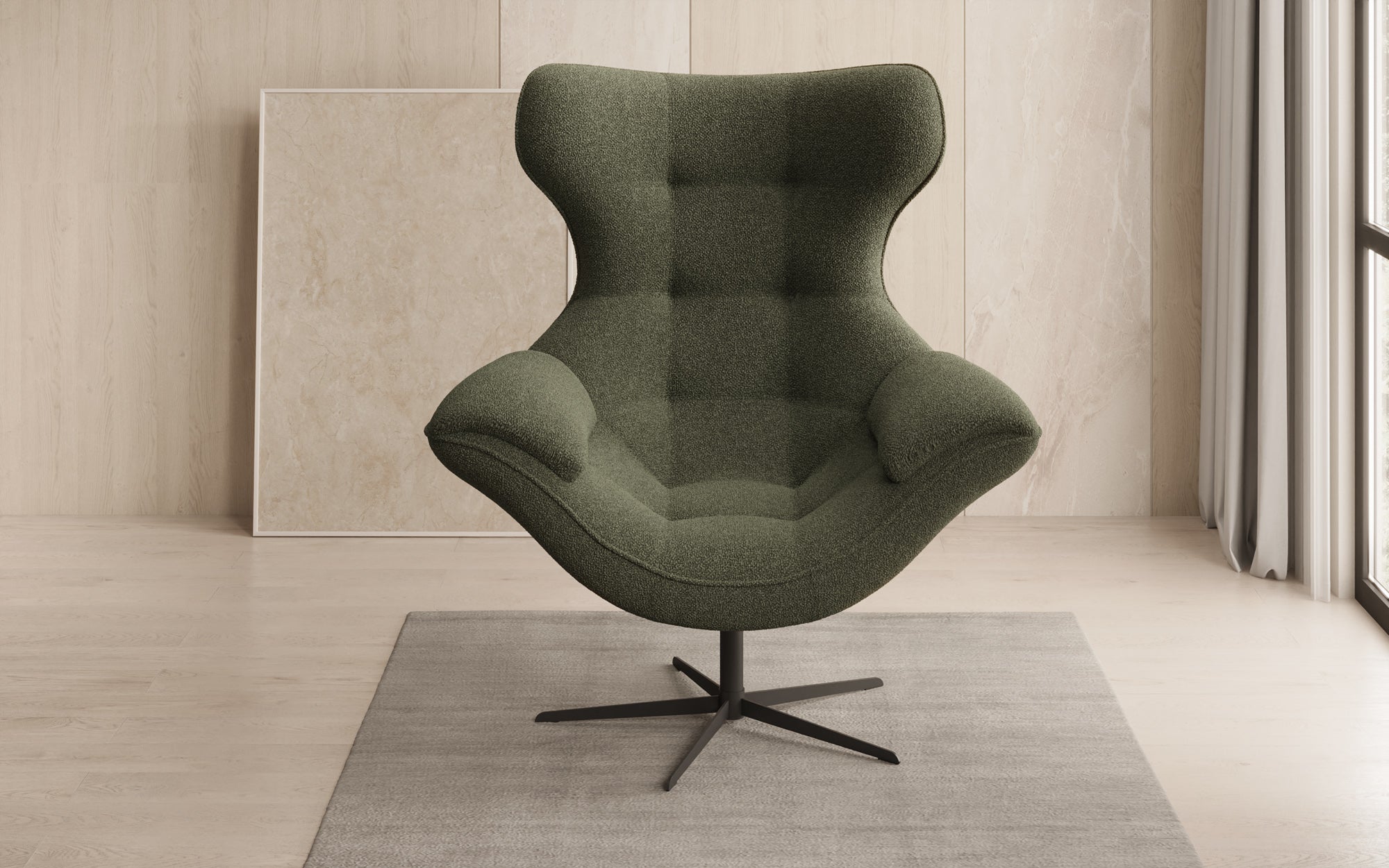 Fauteuil canapé design Aurelio en Bouclé