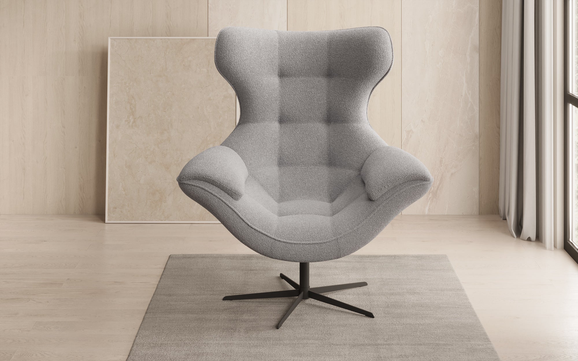 Fauteuil canapé design Aurelio en Bouclé