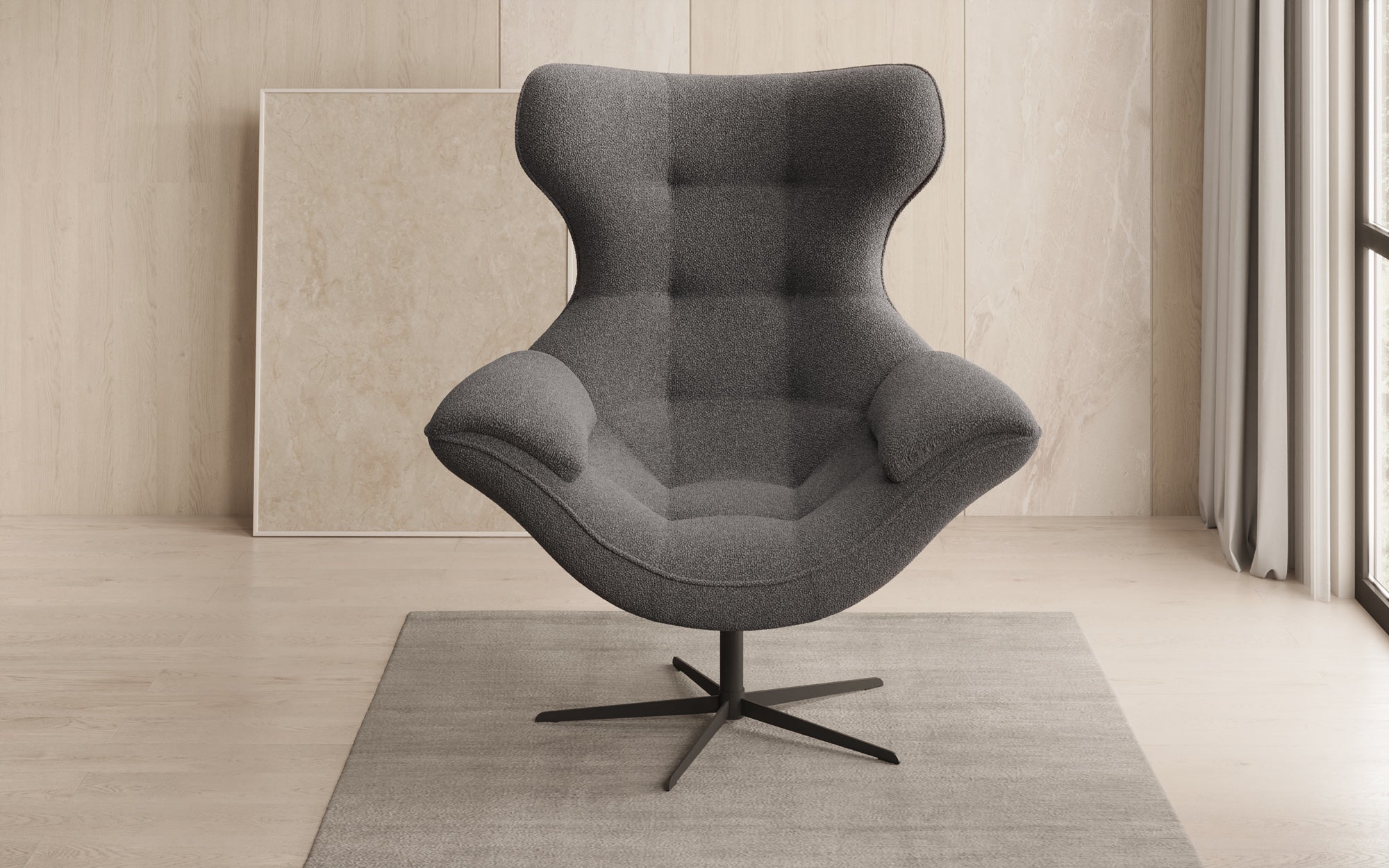 Fauteuil canapé design Aurelio en Bouclé
