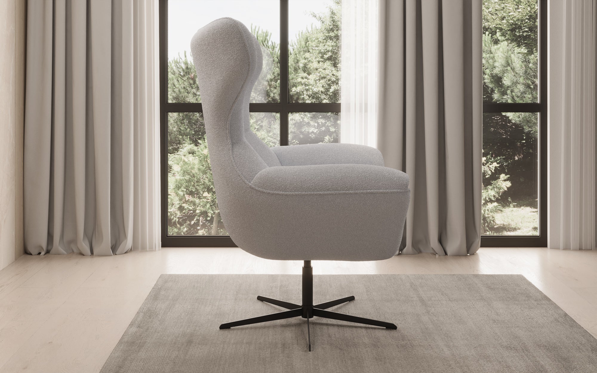 Fauteuil canapé design Aurelio en Bouclé