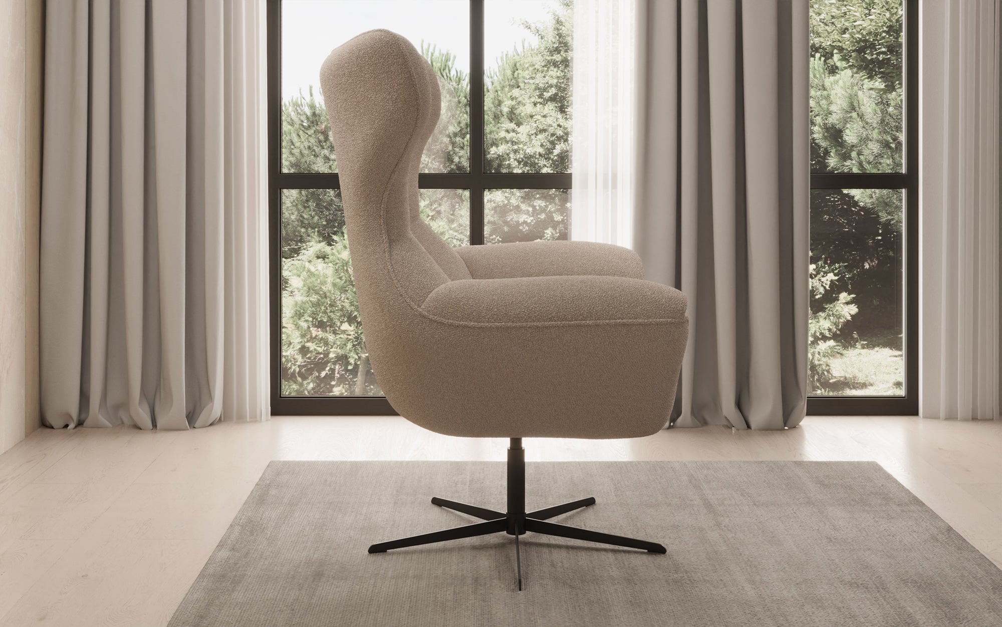 Fauteuil canapé design Aurelio en Bouclé