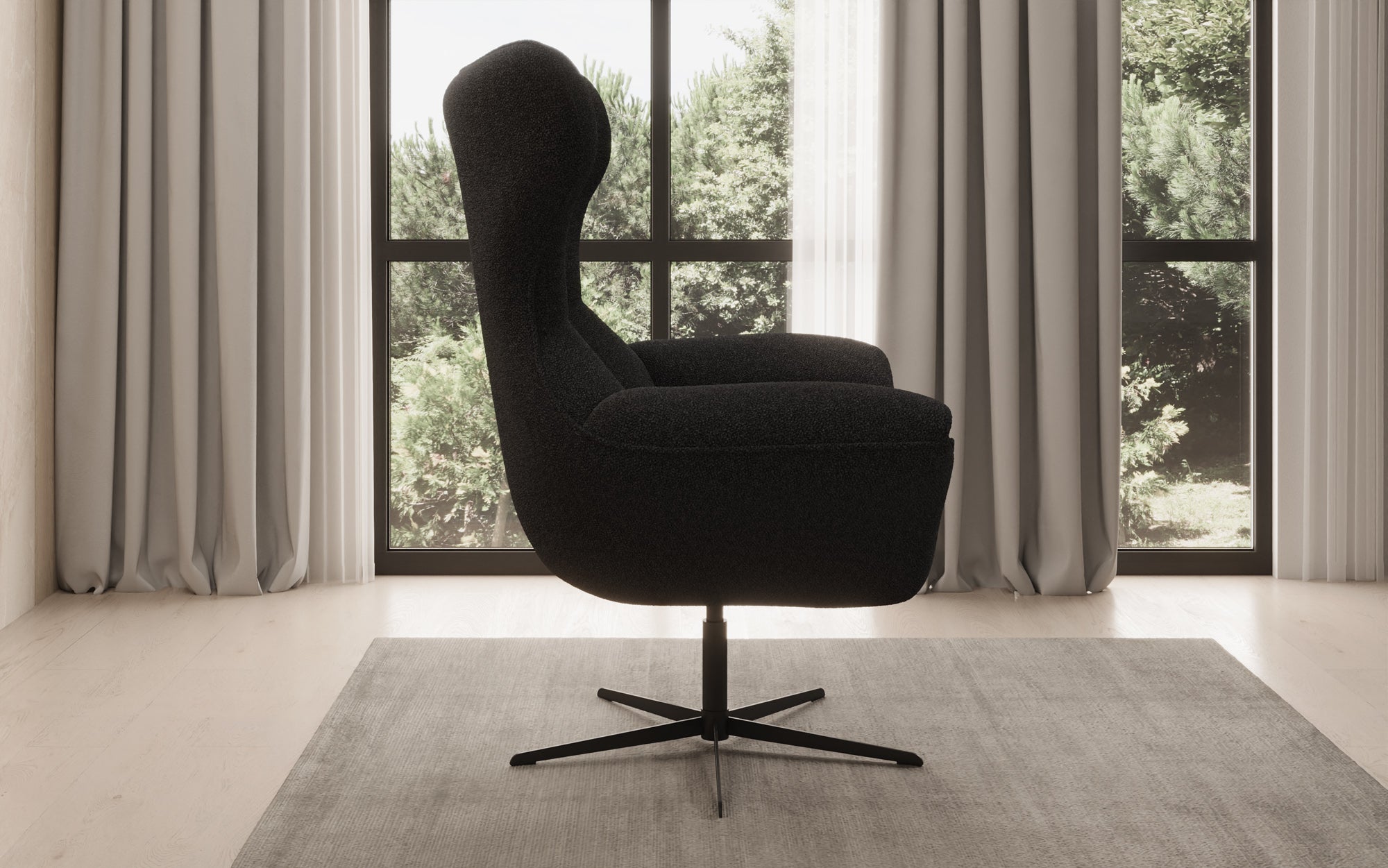 Fauteuil canapé design Aurelio en Bouclé