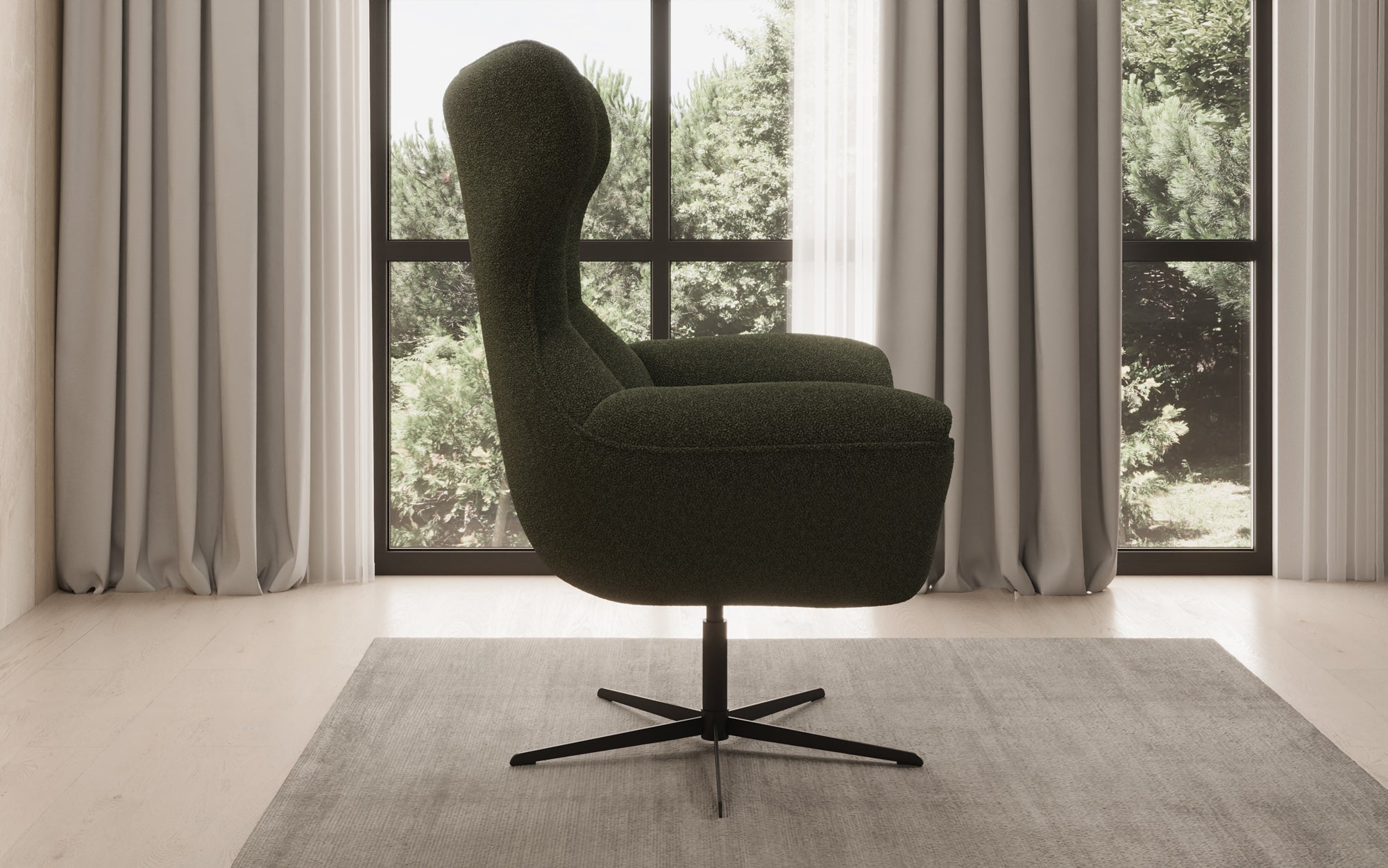 Fauteuil canapé design Aurelio en Bouclé