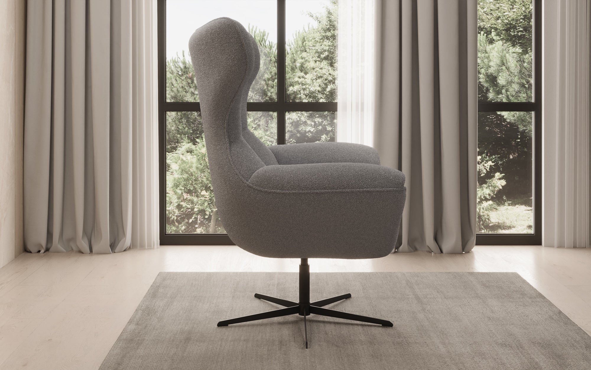 Fauteuil canapé design Aurelio en Bouclé