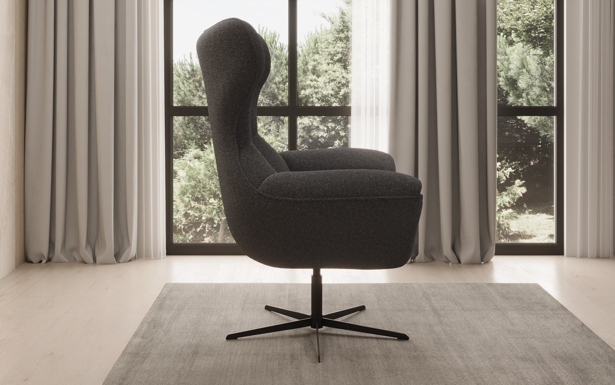 Fauteuil canapé design Aurelio en Bouclé