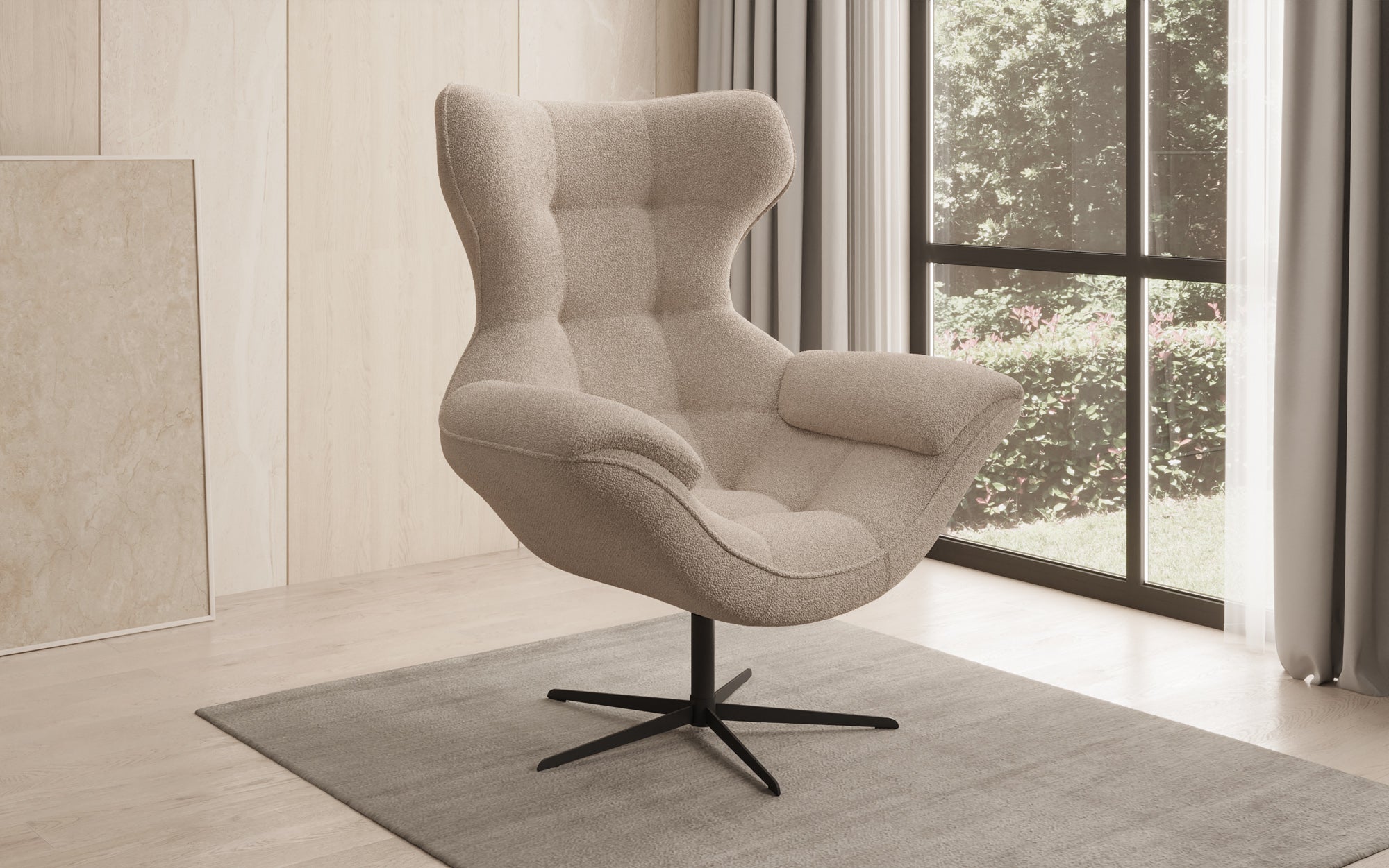Fauteuil canapé design Aurelio en Bouclé