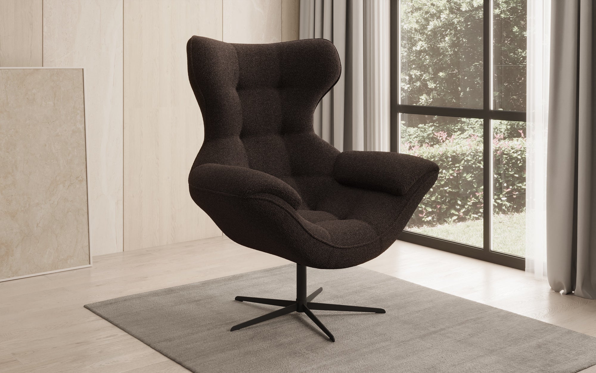Fauteuil canapé design Aurelio en Bouclé