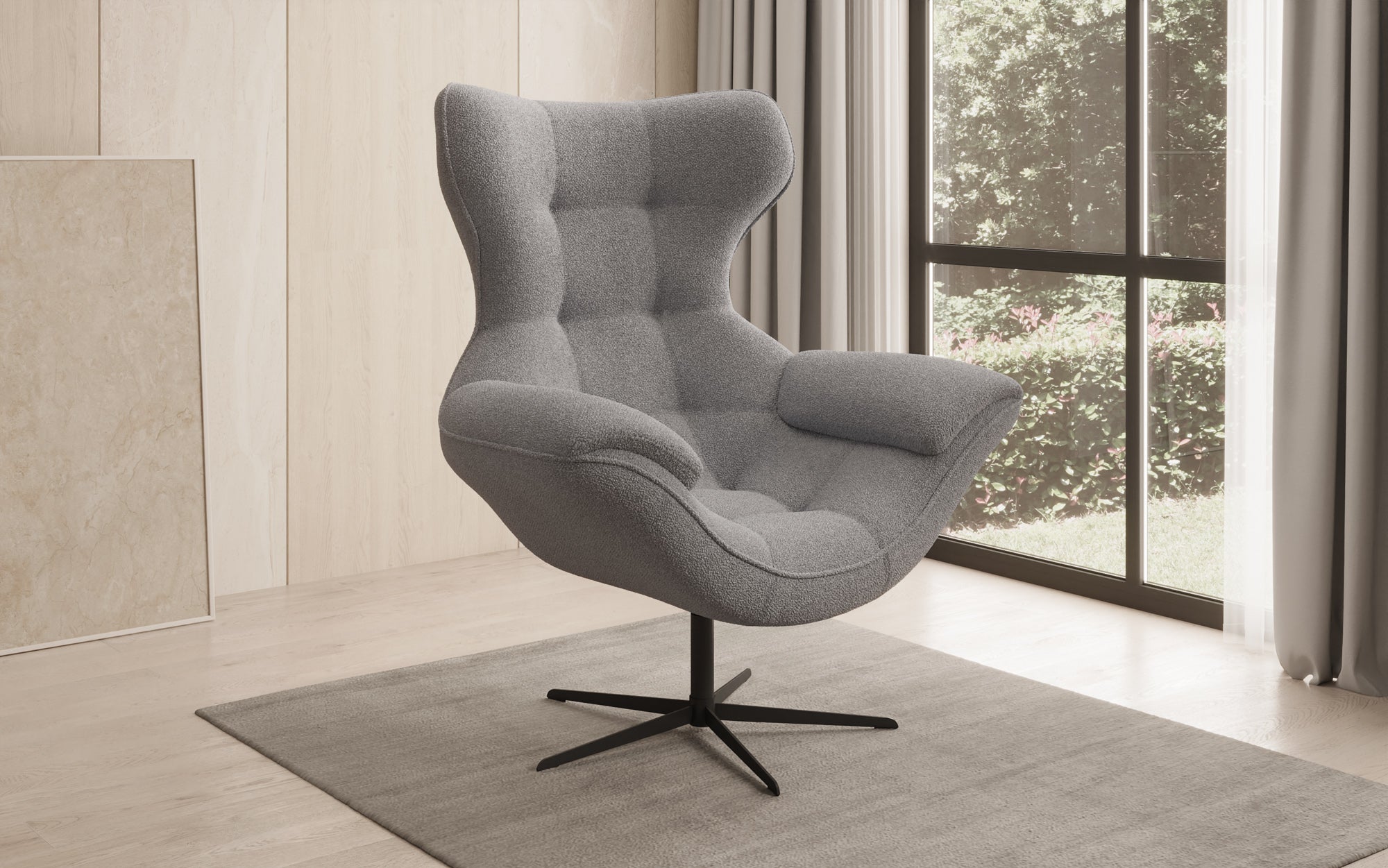 Fauteuil canapé design Aurelio en Bouclé