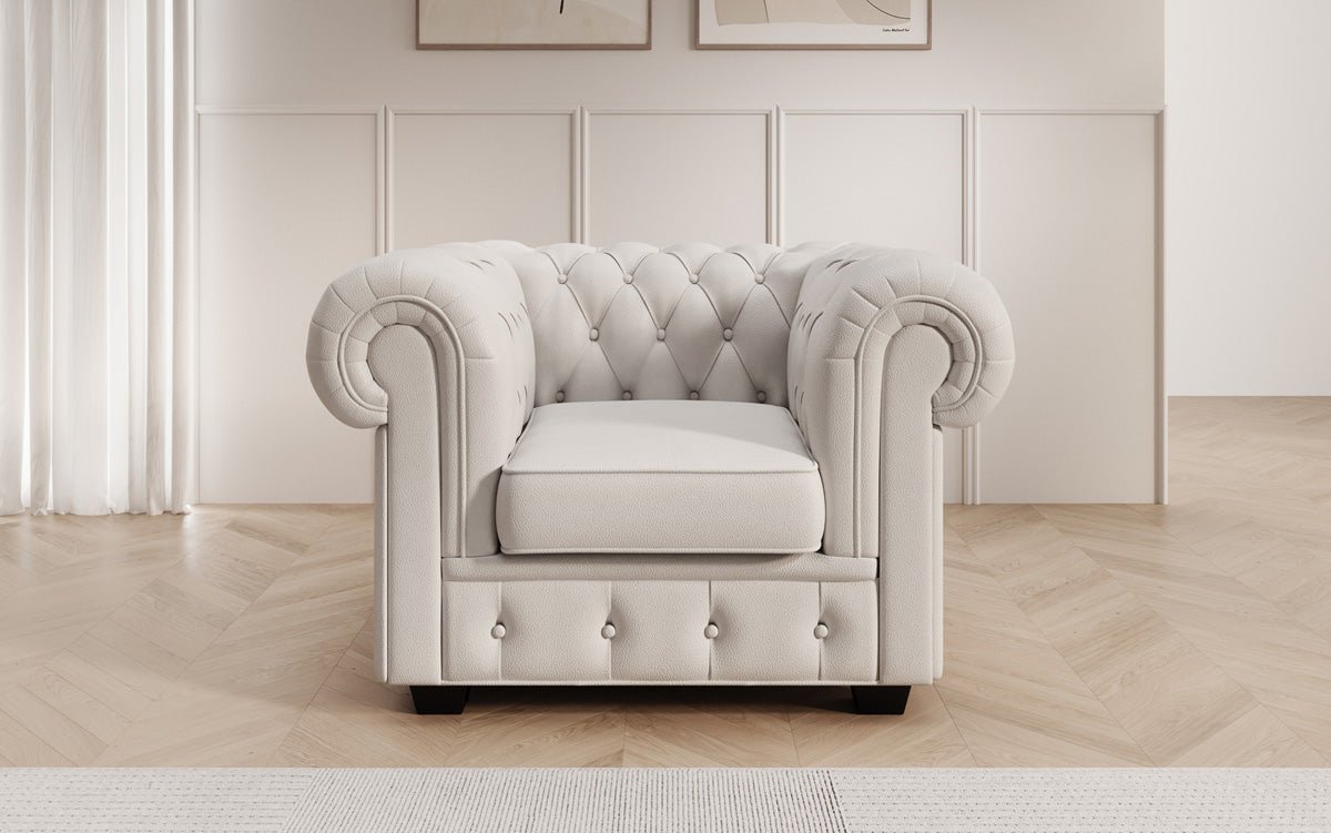 Fauteuil Chesterfield Royal en cuir véritable