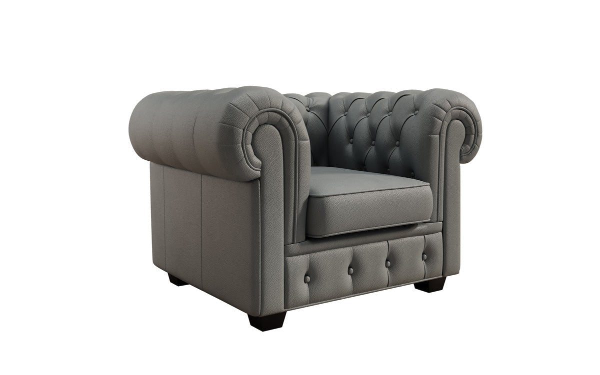 Fauteuil Chesterfield Royal en cuir véritable