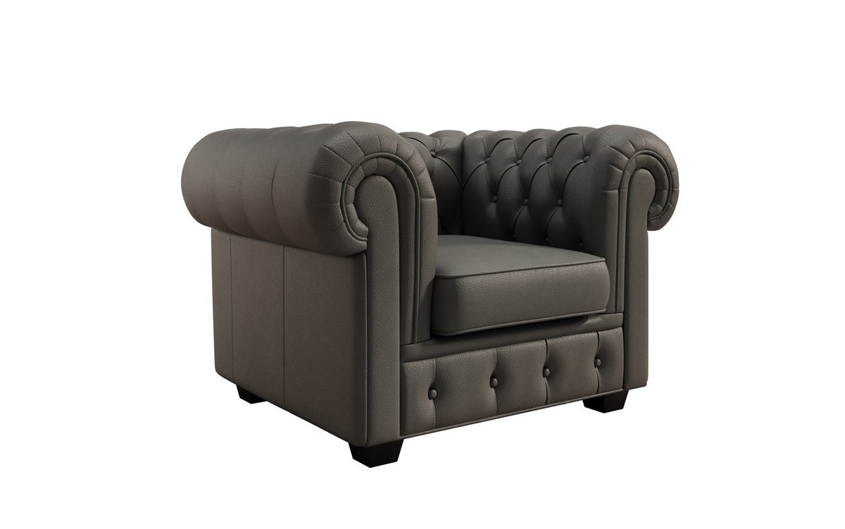 Fauteuil Chesterfield Royal en cuir véritable