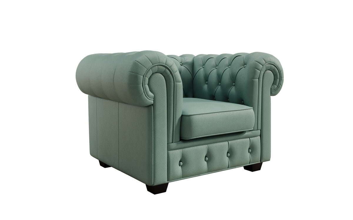 Fauteuil Chesterfield Royal en cuir véritable