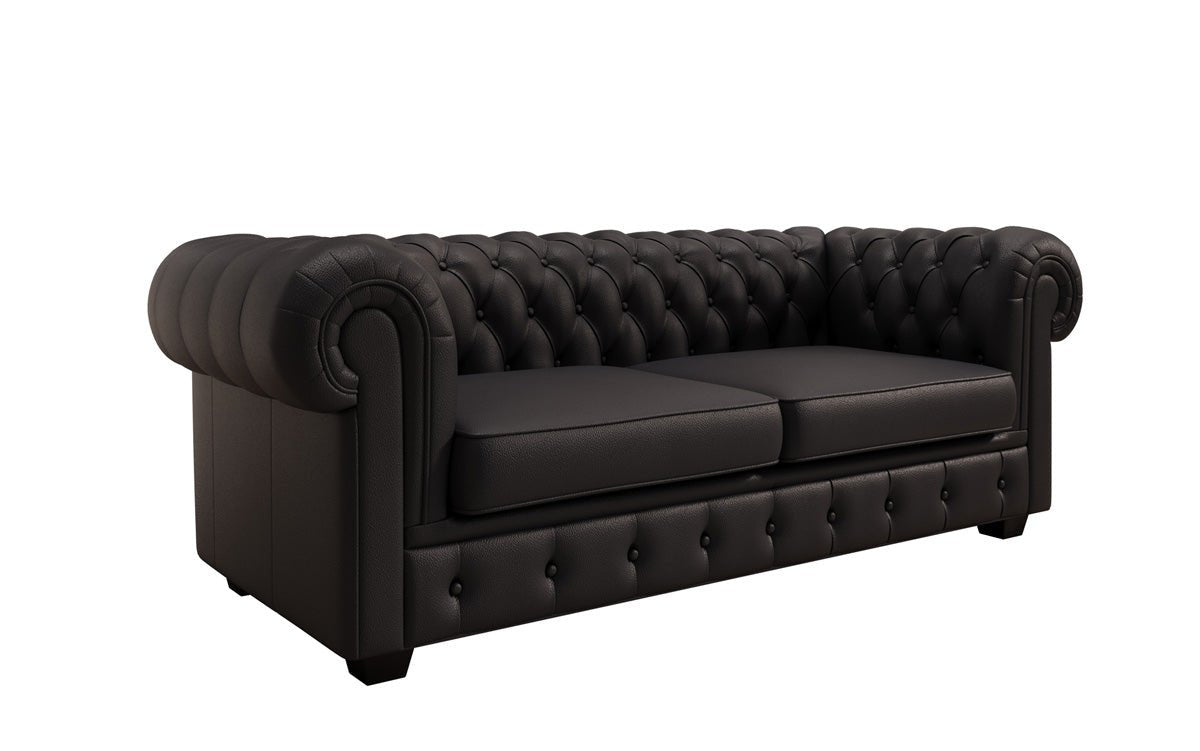 Canapé Chesterfield 3 places Royal en cuir véritable