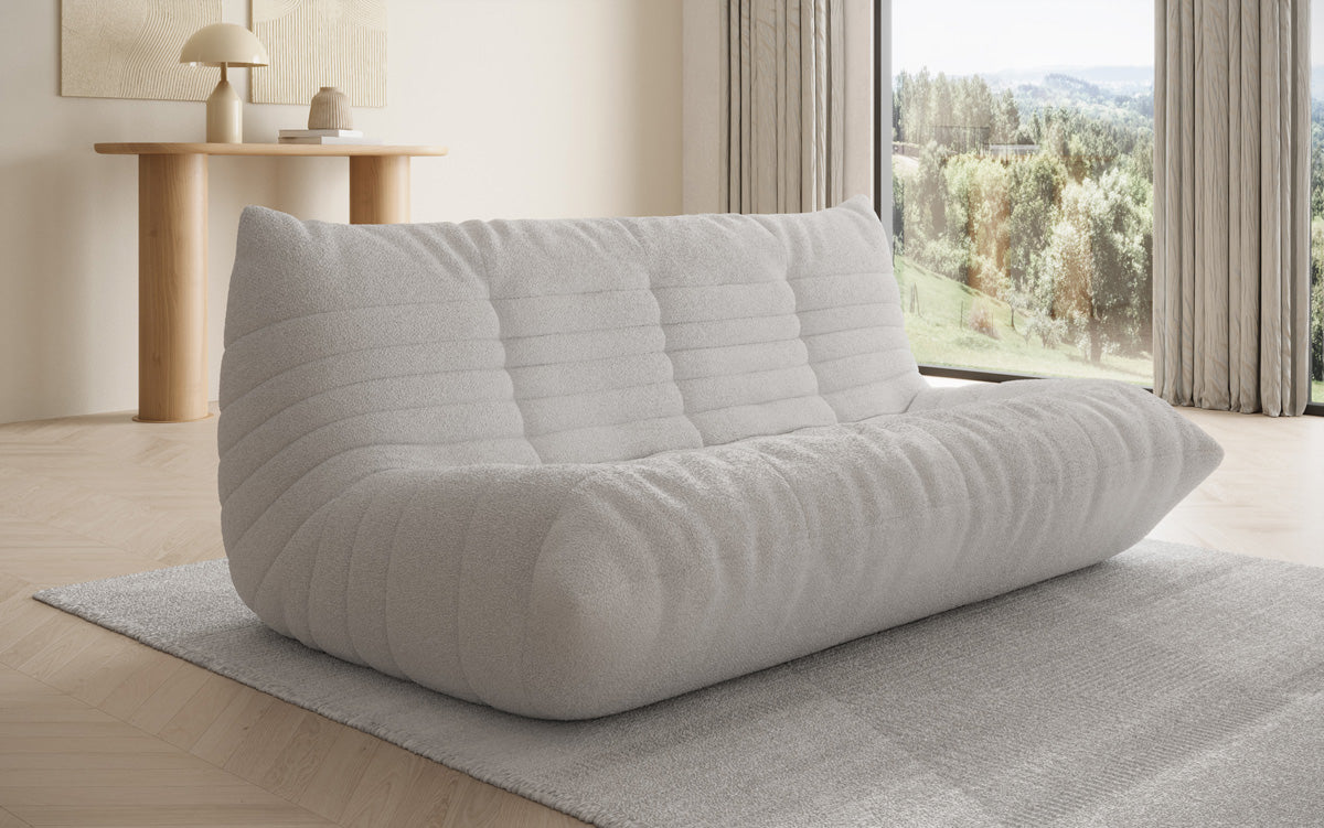 Canapé design 3 places Calmo en Peluche Bouclé