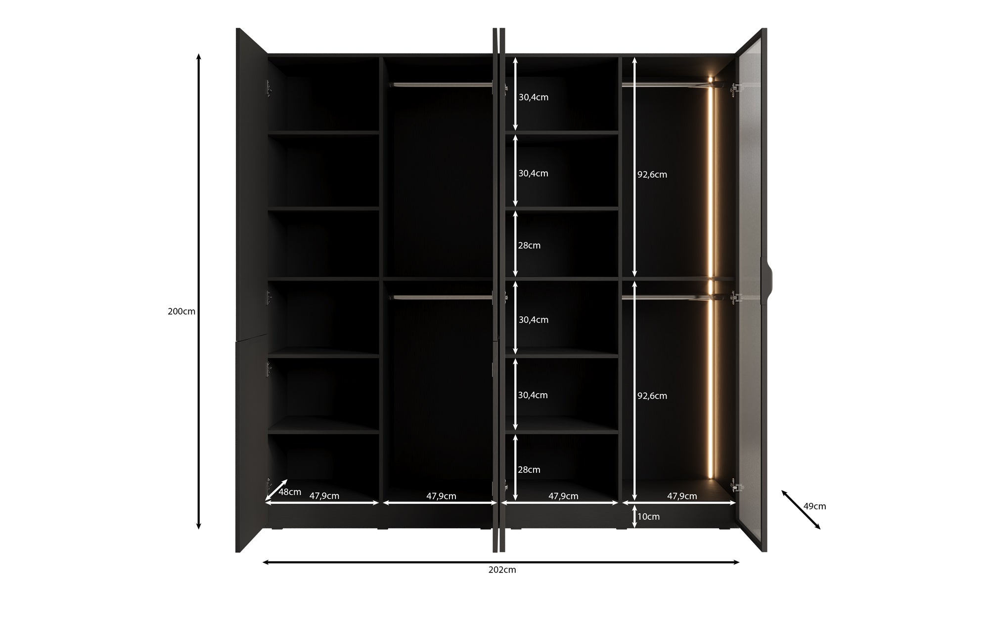 Modulo Ravel – Armoire design à deux modules avec façade en bois et verre structuré