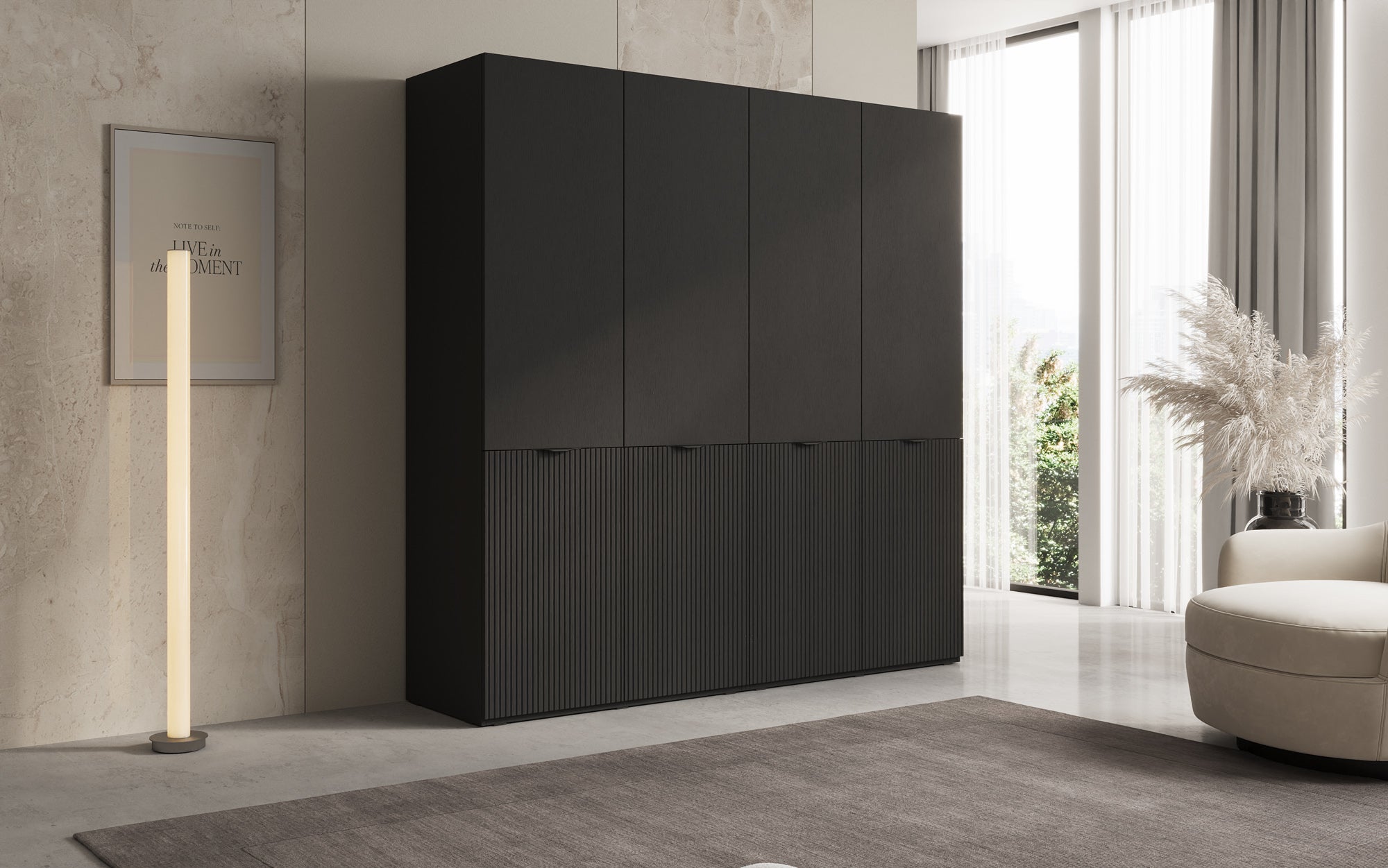 Modulo Elen – Armoire à deux modules avec façade structurée