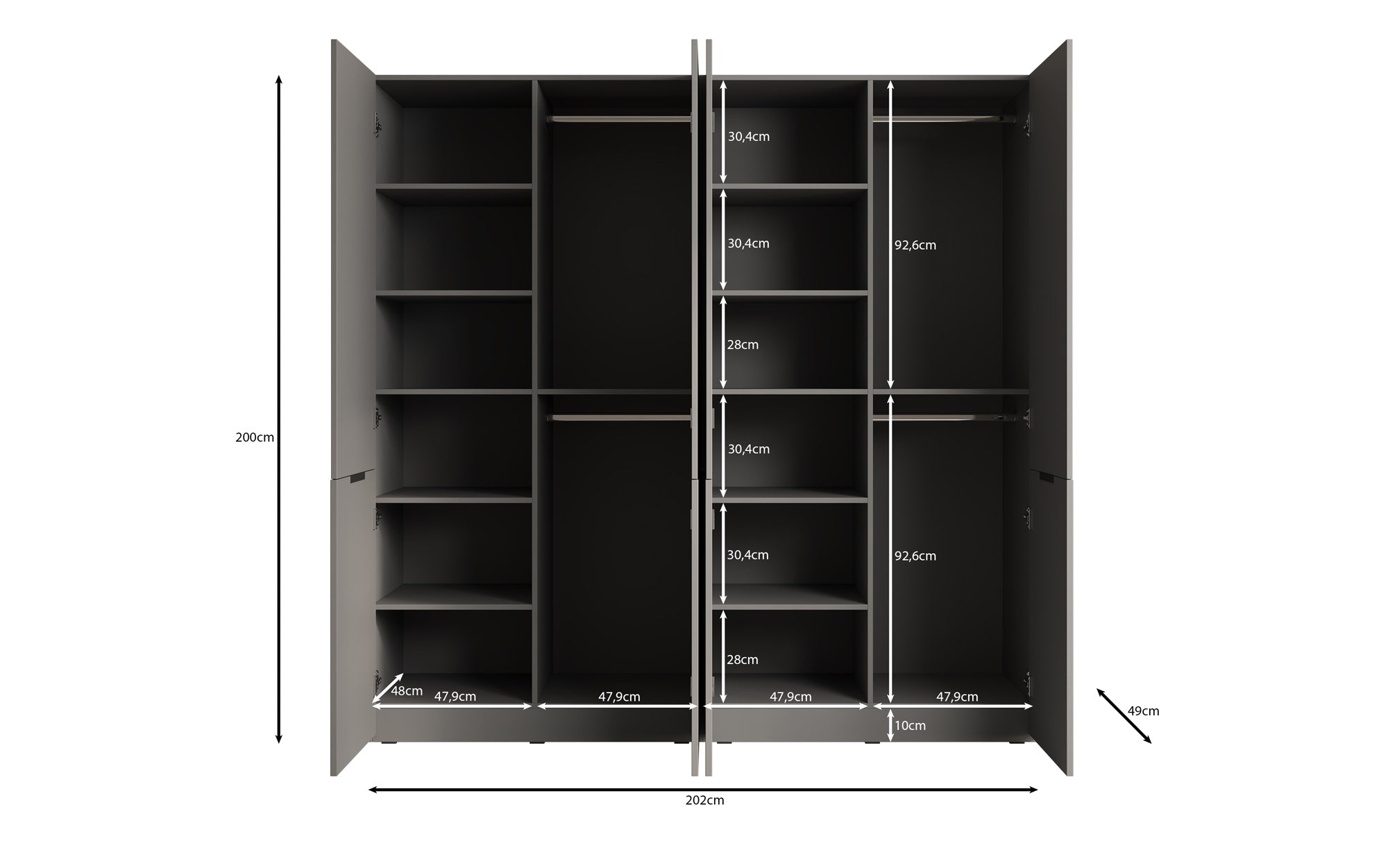 Modulo Elen – Armoire à deux modules avec façade structurée