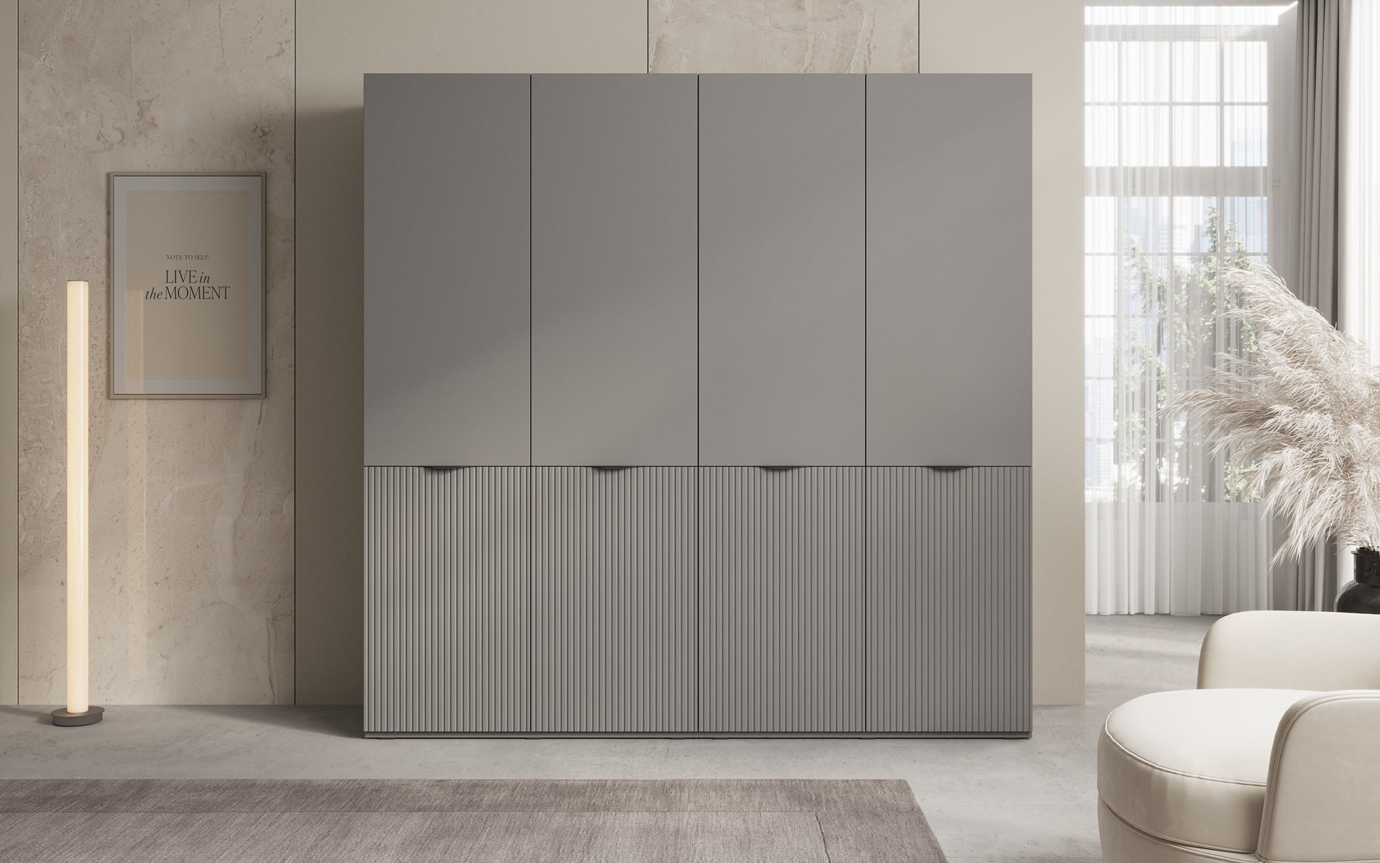 Modulo Elen – Armoire à deux modules avec façade structurée