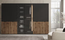 Moduro Serin – Armoire design à trois modules avec façade en bois et verre structuré