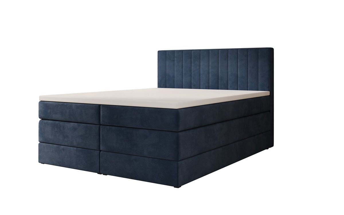 Lit boxspring Avera avec rangement en Velours