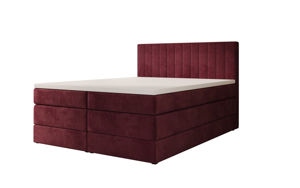 Lit boxspring Avera avec rangement en Velours