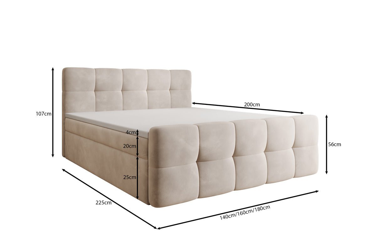 Boxspringbett Cozy Samt mit Stauraum