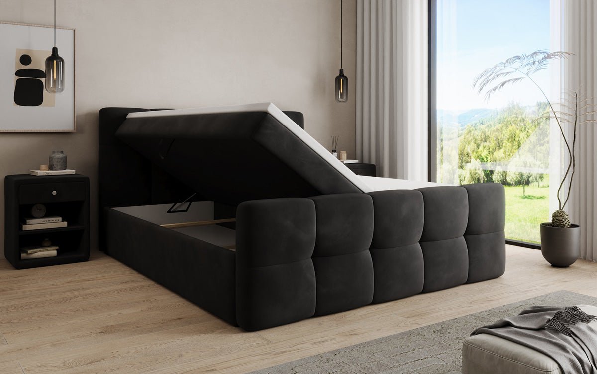 Boxspringbett Cozy Samt mit Stauraum