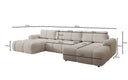 Canapé design Analfi U avec fonction couchage et dépliable en Bouclé