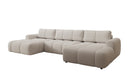 Canapé design Analfi U avec fonction couchage et dépliable en Bouclé