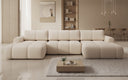 Canapé design Analfi U avec fonction couchage et dépliable en Bouclé