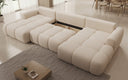 Canapé design Analfi U avec fonction couchage et dépliable en Bouclé