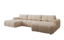 Canapé design Analfi U avec fonction couchage et dépliable en Bouclé