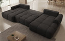 Canapé design Analfi U avec fonction couchage et dépliable en Bouclé