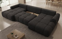 Canapé design Analfi U avec fonction couchage et dépliable en Bouclé