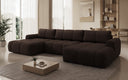 Canapé design Analfi U avec fonction couchage et dépliable en Bouclé