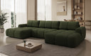 Canapé design Analfi U avec fonction couchage et dépliable en Bouclé