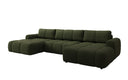 Canapé design Analfi U avec fonction couchage et dépliable en Bouclé
