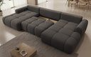 Canapé design Analfi U avec fonction couchage et dépliable en Bouclé