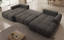Canapé design Analfi U avec fonction couchage et dépliable en Bouclé